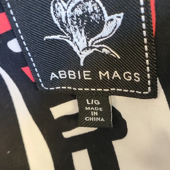 Abbie Mags Large Cotton Jacket Red/Black Abstract Print - Picture 10 of 10